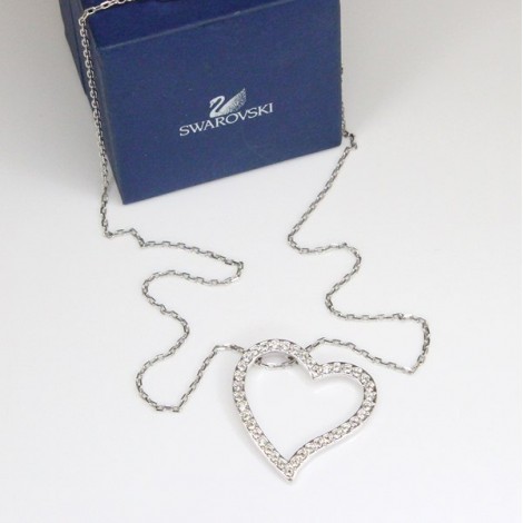 colier Swarovski " Heart ". 22k gold plated. new old stock !